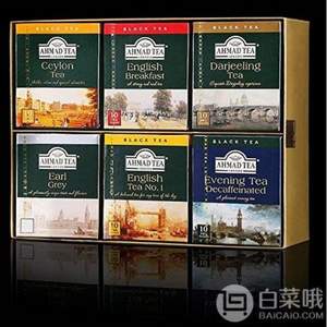 阿联酋进口，AHMAD TEA 亚曼 红茶礼盒 60包 含6种不同口味
