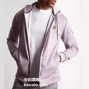 S码，Lyle & Scott 苏格兰金鹰 男士连帽拉链卫衣