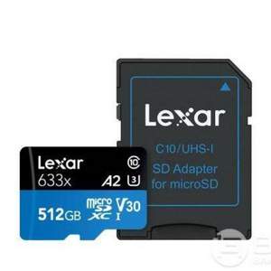 Lexar 雷克沙 512GB 633x高速TF卡 microSD存储卡 100MB/S 