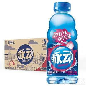 脉动（Mizone）维生素功能饮料 水蜜桃口味 400ml*15瓶*4件 104.88元包邮