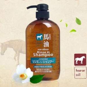 熊野油脂 無(wú)硅純天然馬油洗發(fā)水護(hù)發(fā)素二合一 600ml*3瓶 