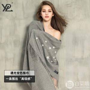 朱一龙张钧甯同款，YPL 灰色星空羊驼绒围巾 AU$36.99
