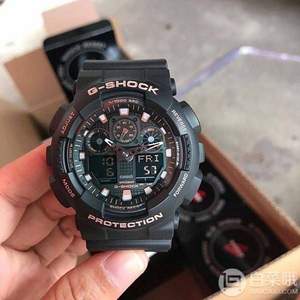 88会员，Casio 卡西欧 G-Shock系列 GA-100GBX 男士亮金双显运动手表