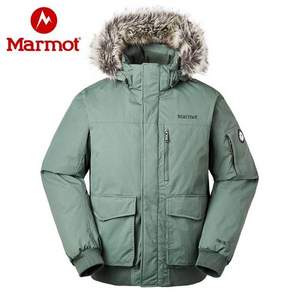 19年秋冬新款，Marmot 土拨鼠 Stonehaven 男士700蓬带毛领羽绒服V81670 三色