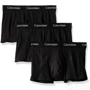 S/M码，Calvin Klein 卡尔文·克莱恩 Elements 男士弹力棉四角内裤3条装