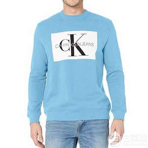 L码，Calvin Klein 卡尔文·克莱恩 Monogram Logo 男士印花圆领卫衣