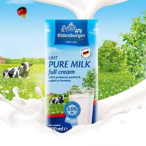 Oldenburger 欧德堡 超高温处理全脂纯牛奶 200ml*24盒*5件