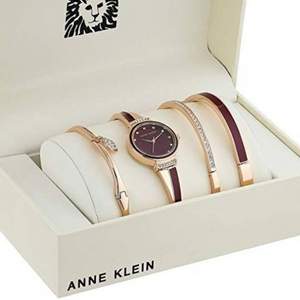 降111元，Anne Klein 安妮·克莱因 女士施华洛世奇水晶 手表手镯套装 AK/2716RBST