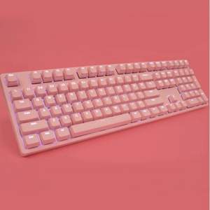 iKBC F210 粉色有线机械键盘 茶轴