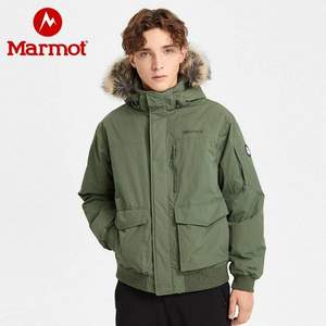 19年秋冬新款，Marmot 土拨鼠 Stonehaven 男士700蓬带毛领羽绒服V81670 两色