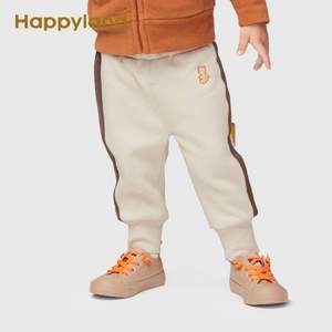 双11预售，韩国TOP童装品牌 Happyland 2019秋季新款 男女童小熊刺绣加绒休闲裤 4色
