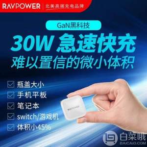 RAVPower 睿能宝 RP-PC120 30W氮化镓充电器
