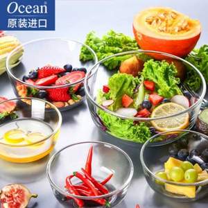 泰国进口，Ocean 鸥欣 进口透明玻璃碗水果沙拉碗