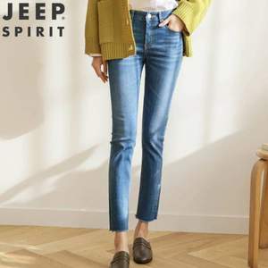 JEEP SPIRIT 2019新款女士高腰彈力破洞牛仔褲 多款