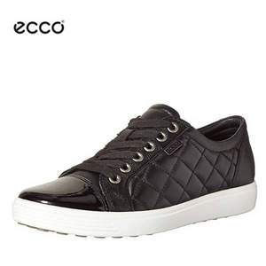限UK3码，ECCO 爱步 Soft 7 柔酷7号 女士牛皮菱格休闲鞋 