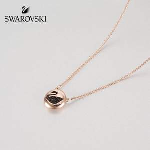 SWAROVSKI 施华洛世奇 HALL SWAN 经典天鹅系列 玫瑰金色锁骨链 5382446