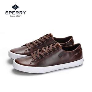 双11预售，​Sperry Top-Sider 斯佩里 STS19404 牛皮复古板鞋 限量送船袜1双