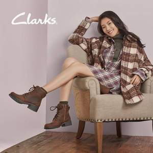 限UK3.5碼，Clarks 其樂 Orinoco Spice 女士真皮系帶短靴