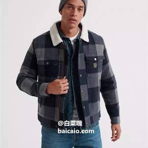 Superdry 极度干燥 Hacienda 男士羊毛混纺格纹夹克