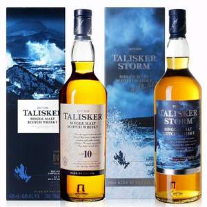 Talisker 泰斯卡 10年單一麥芽蘇格蘭威士忌700ml+風(fēng)暴單一麥芽威士忌700ml