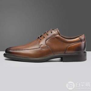 <span>44碼白菜！</span>Ecco 愛(ài)步 Minneapolis明斯 男士方頭牛皮系帶牛津鞋