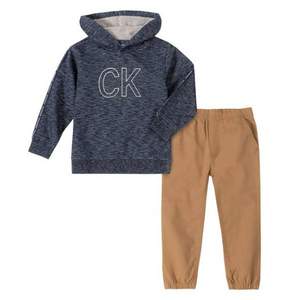 Calvin Klein 卡爾文·克萊恩 男童套頭連帽衛(wèi)衣褲子2件套