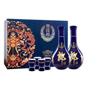 郎酒 青花郎  陳釀 53度 醬香型白酒 500ml*2瓶禮盒裝 +贈(zèng) 郎牌特曲500ml*2瓶