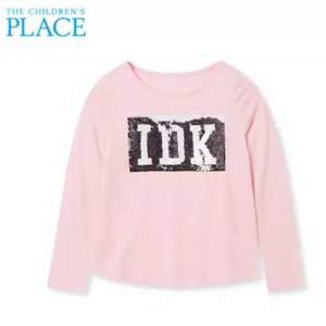 北美童裝TOP品牌，The Children's Place 2019新款女童雙面亮片長袖上衣 3色