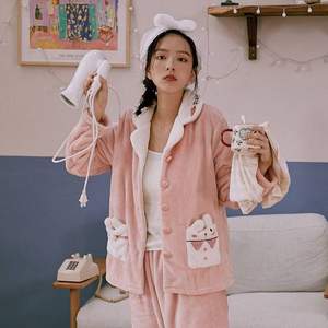 芬騰旗下千線藝，女士珊瑚絨加厚睡衣