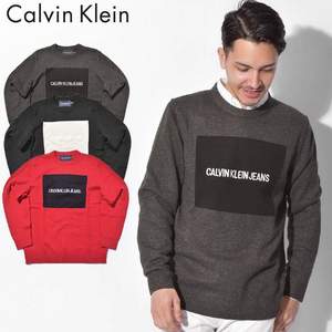 2色L码，Calvin Klein 卡尔文·克莱恩 男士羊毛混纺毛衣