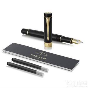 Parker 派克 Duofold International 世紀(jì)名望純黑金夾鋼筆（小豆腐）M尖
