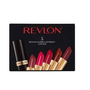 Revlon 露华浓 Super lustrous系列 经典黑管唇膏口红 5支套装