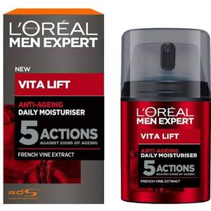 国际免邮月，L'Oréal 欧莱雅 Vita Lift 5 男士锐能抗皱紧致护肤多效霜50ml