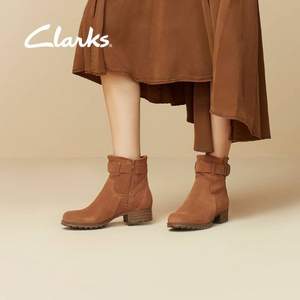 双11预售，Clarks 其乐 Marana Amber 女士复古英伦圆头低跟短靴