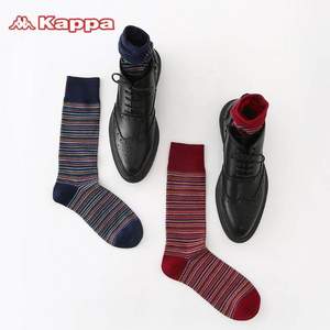 意大利设计师合作限量款，kappa 男士正装棉袜长袜KP8W04 4双