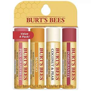 秋冬必备，Burt's Bees 小蜜蜂 经典护唇膏 4.25g*4支 