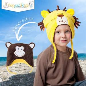 加拿大品牌，FlapjackKids 儿童卡通双面保暖帽 UPF50+