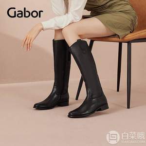 19秋冬季新款，GABOR 嘉步 Fashion系列 女士牛皮长筒靴 31649 棕色37码