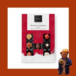 英国高端巧克力品牌，Hotel Chocolat 圣诞经典巧克力红色礼盒装 160g