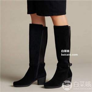 高端UN系列，Clarks 其乐 Un Lindel Hi  女士英伦骑士靴长靴