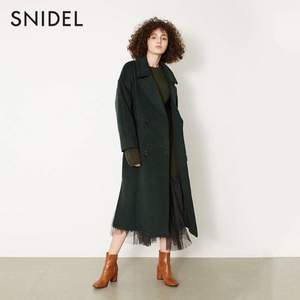 Snidel 双排扣翻领长款羊毛呢大衣外套 SWFC185002 2色