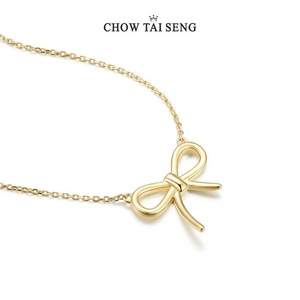 CHOW TAI SENG 周大生 S925蝴蝶结吊坠项链