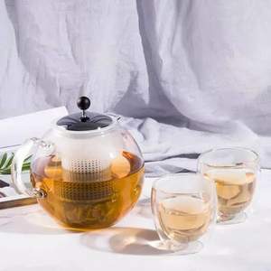 Bodum 波顿 Assam 阿萨姆茶具套装（压滤茶壶1500mL*1个+玻璃杯250mL*2个）