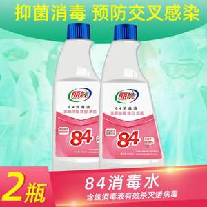 消字号，丽能 家用84消毒液 500ml*2瓶 