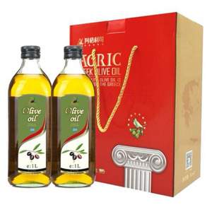 希腊原装进口，AGRIC 阿格利司 特级初榨橄榄油礼盒 1L*2瓶*2件