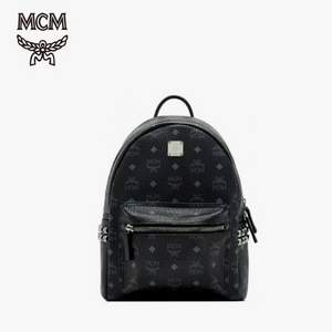 MCM STARK 侧边铆钉经典印花小号双肩包 MMK7AVE99BK001