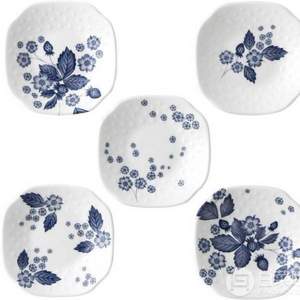 Wedgwood 瑋致活 靛藍(lán)草莓系列 骨瓷餐盤 5件套 40000812