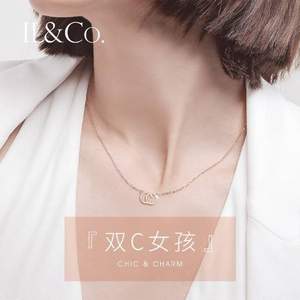 日本独立设计师珠宝品牌，IL&Co 双C字母锁骨链 主钻0.5分 附GIC证书