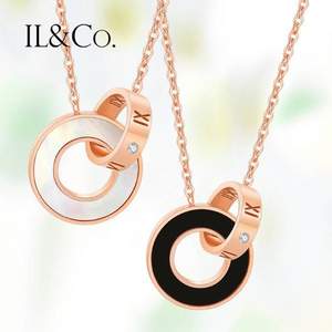 日本独立设计师珠宝品牌，IL&Co 玫瑰金色钻石罗马项链（主钻0.8分 附GIC证书）