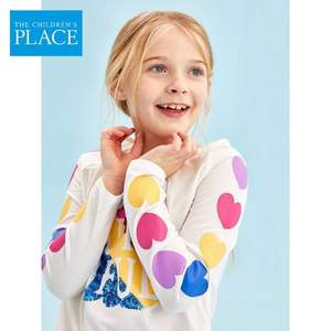 北美童装TOP品牌，The Children's Place 2020年春季新款女童纯棉亮片彩虹长袖T恤（110~150码） 3色